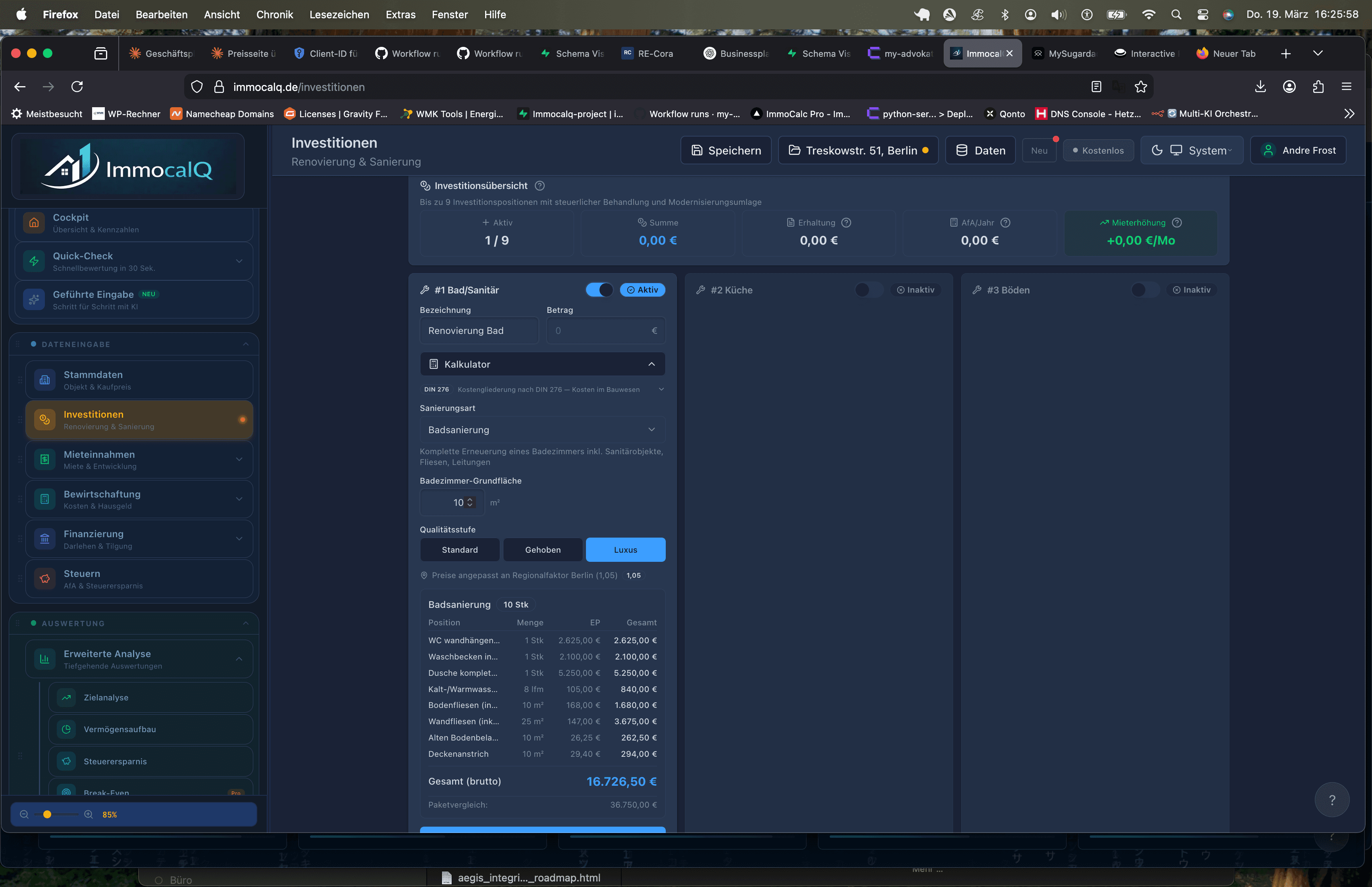 Investitionen & DIN 276